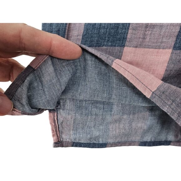 Mens 2XB Big & Tall Goodfellow & Co Pink & Blue Plaid Short Sleeve Cotton Shirt - Picture 4 of 9